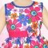High Quality Pure Cotton Floral Print Kids Frock - White and Pink